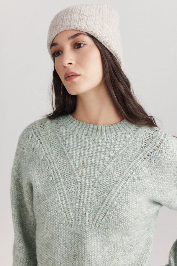 Springfield Openwork detail jumper green