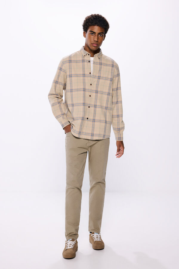 Springfield Chemise carreaux camel