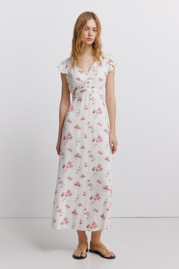 Springfield Pleated underbust dress printed