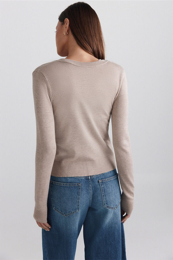 Springfield Thin button cardigan beige