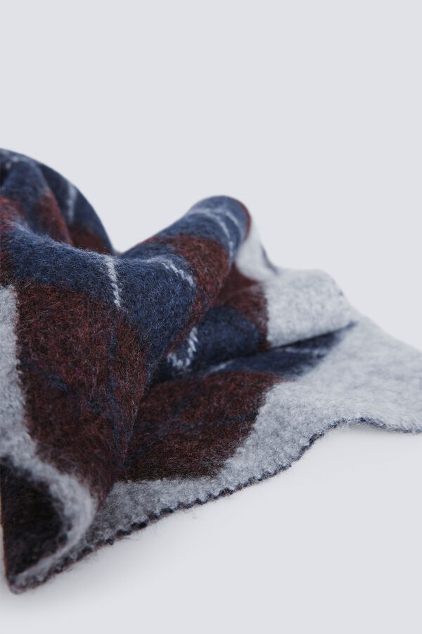 Springfield Diamond jacquard scarf grey