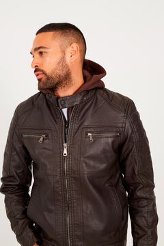 Brave Soul Chaqueta efecto piel con capucha