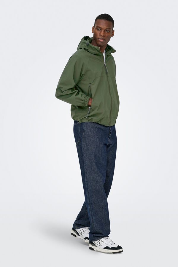 Only & Sons Hooded technical jacket green