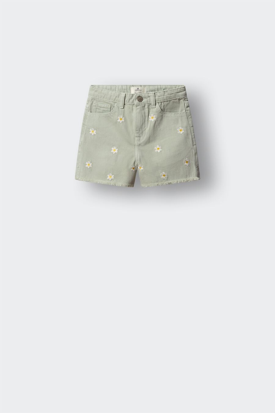 Short sarga bordado flores niña