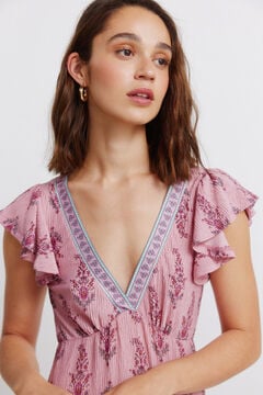 Springfield Robe midi &agrave; volants imprim&eacute; frise