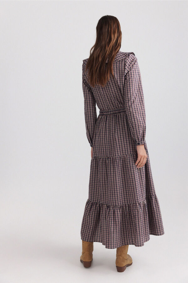 Springfield Plaid long skirt blue