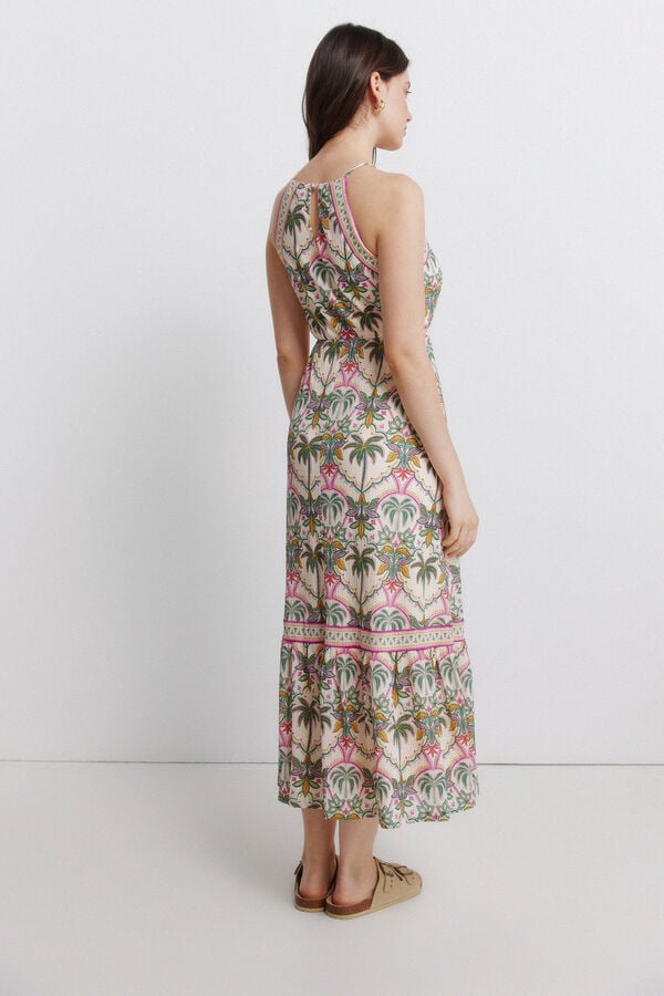 Springfield Printed halterneck dress printed
