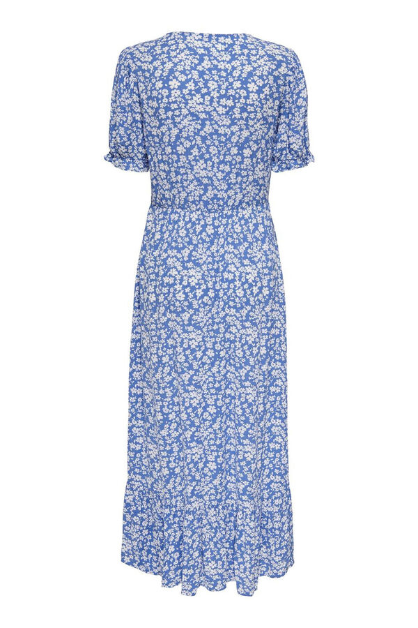 Only Vestido largo manga corta azul