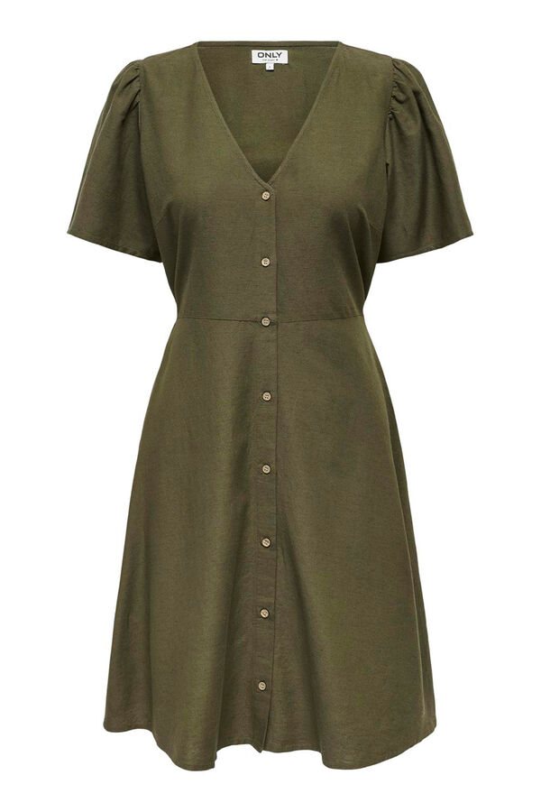 Only Short linen dress green