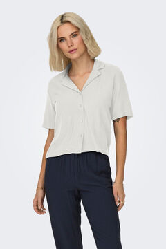 Springfield Button-up shirt with 3/4 sleeves white