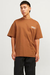 Jack & Jones Camiseta estampada folgada castanho