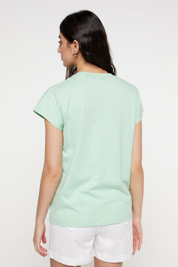 Springfield Camiseta oversize estampada verde