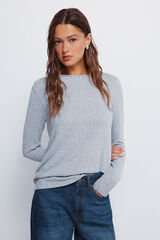 Springfield Studded neck T-shirt grey
