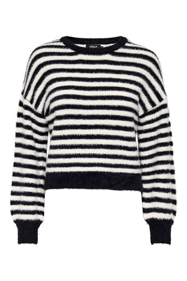 Springfield Round neck jersey-knit jumper black