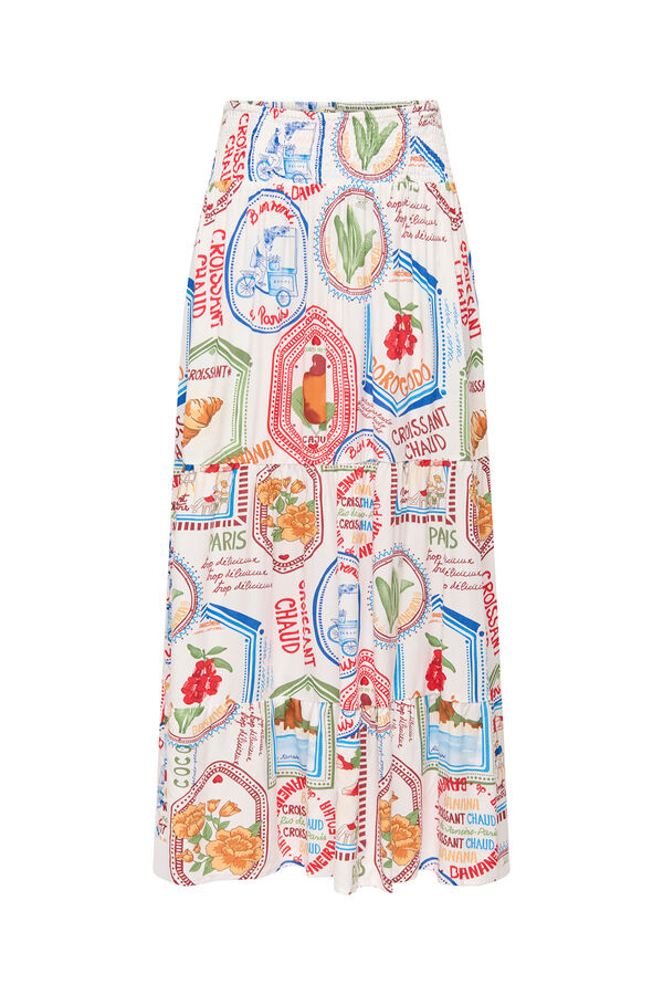 JDY Falda larga fluida blanco