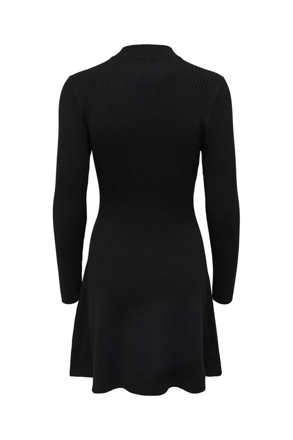 Only Vestido corto de canal&eacute; con vuelo negro