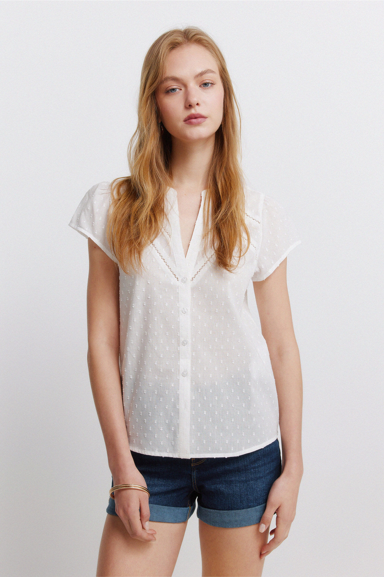 Springfield Blusa algod&oacute;n lace