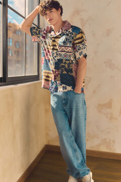 Springfield Camisa manga corta estampado patchwork