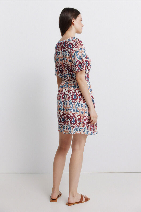 Springfield Printed short dress brown