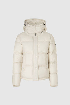 Springfield Quilted hooded puffer jacket  ecru