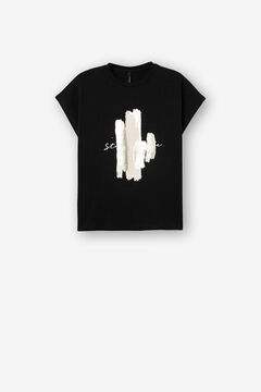 Springfield T-shirt Estampado Frontal com Texto preto