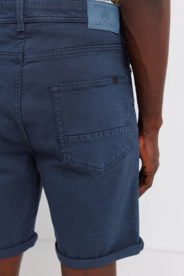 Springfield Washed 5-pocket slim fit Bermuda shorts blue