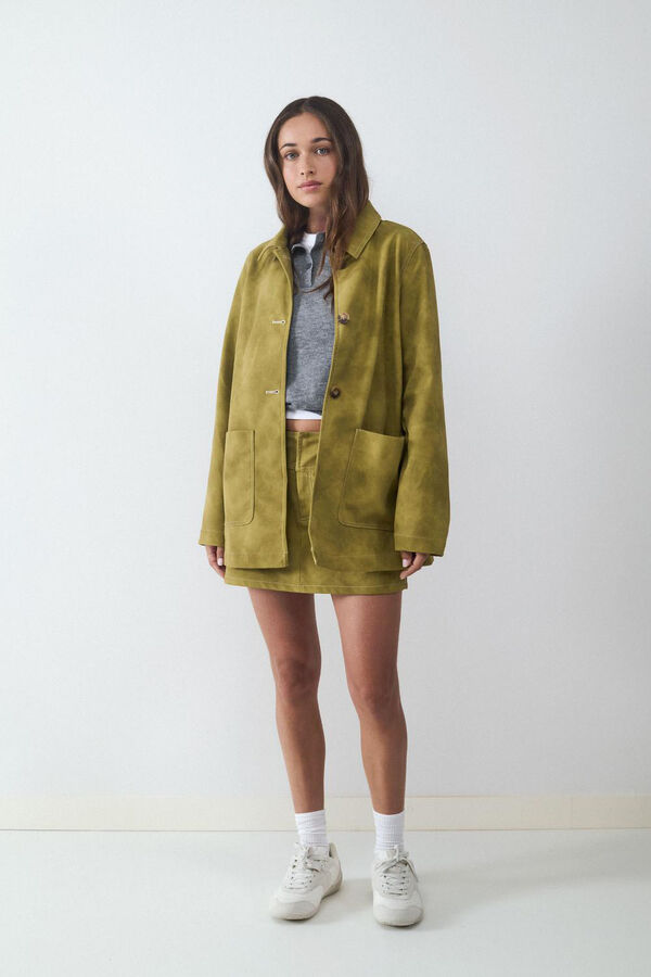 Balmohk Mini falda efecto deste&ntilde;ido verde