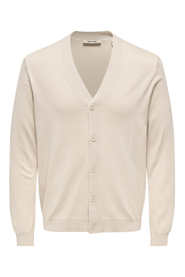 Only & Sons Regular fit cardigan brown