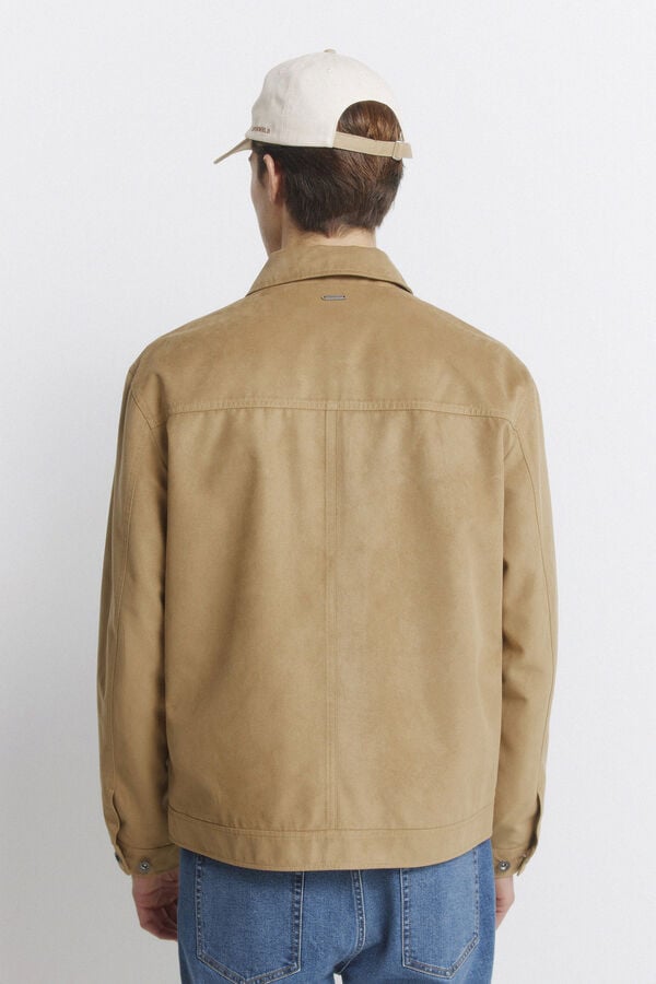 Springfield Faux suede jacket brown