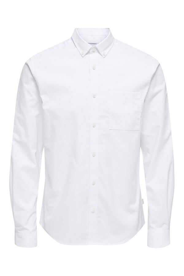 Only & Sons Lang&auml;rmeliges Hemd Wei&szlig;