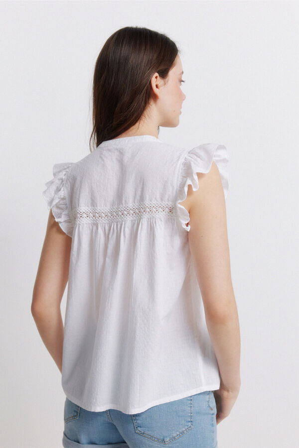Springfield Romantic pleated blouse white