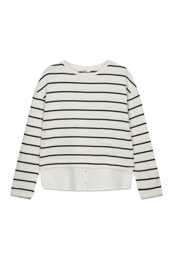 Springfield Mixed-material chenille T-shirt brown