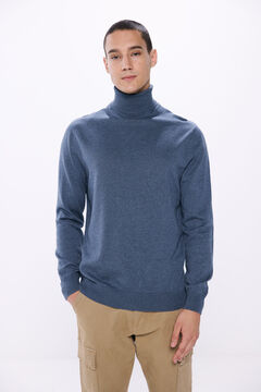 Springfield Basic high neck sweater steel blue