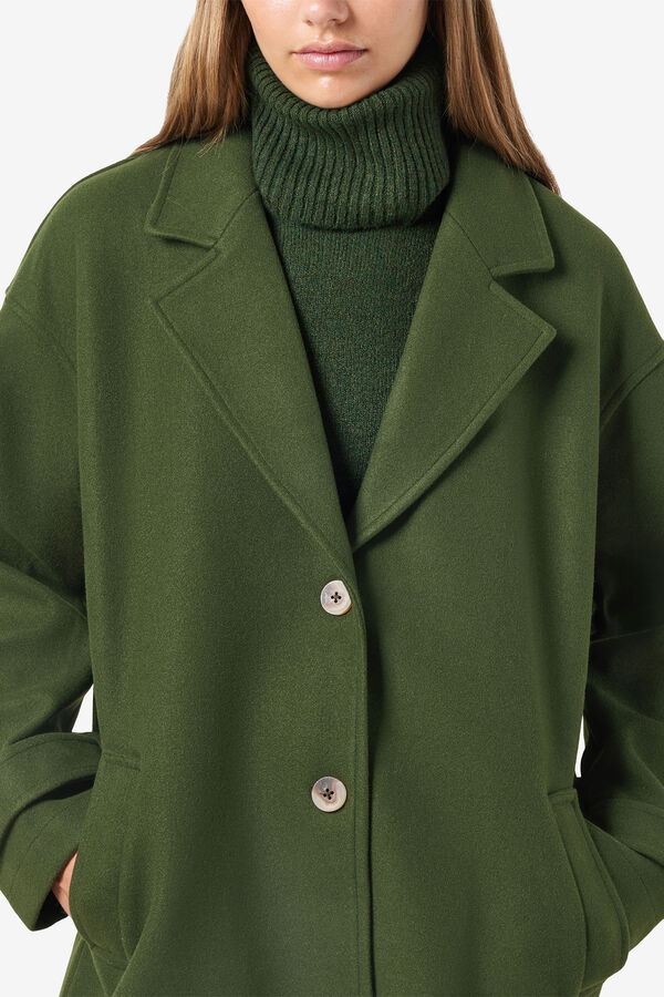 Noisy May Short coat with lapels green
