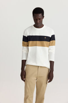 Springfield Piqu&eacute; long sleeve colour block T-shirt