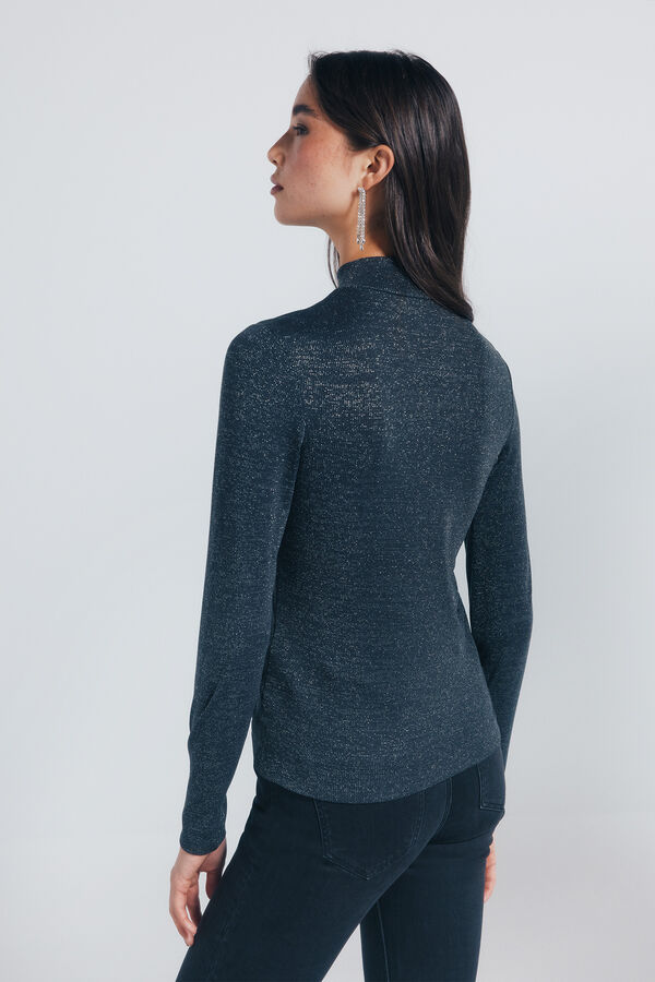Springfield Lurex choker neck top grey