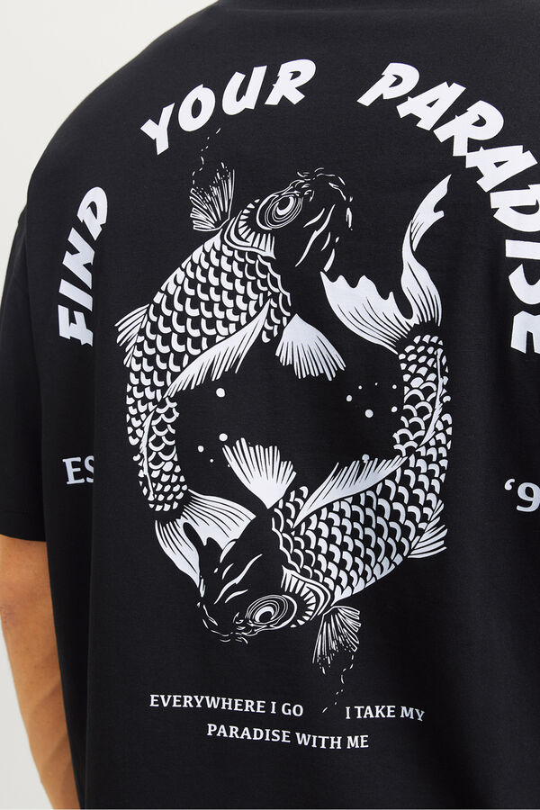 Jack & Jones T-Shirt mit R&uuml;ckenprint Schwarz