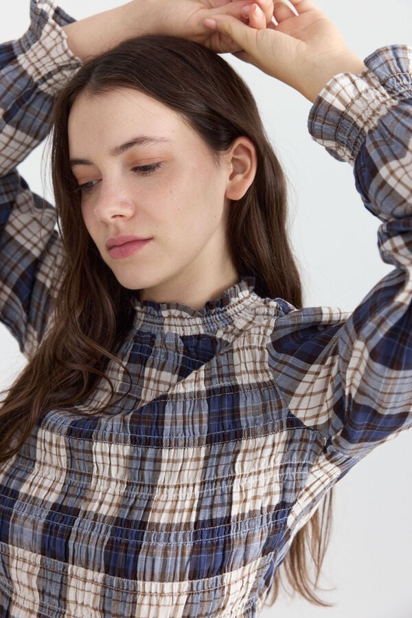 Springfield Checked honeycomb shirt blue