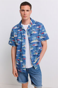 Springfield Printed bowling short sleeve shirt