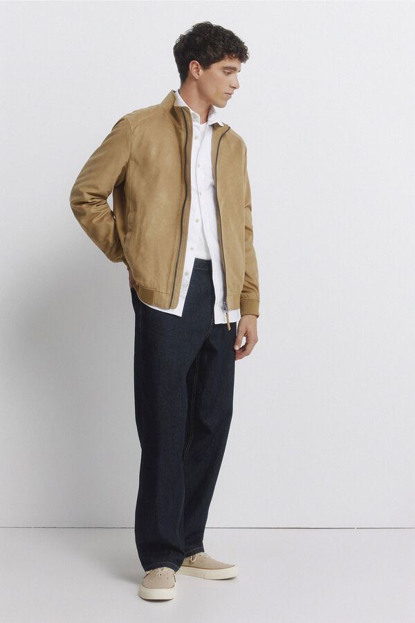 Springfield Faux suede jacket brown