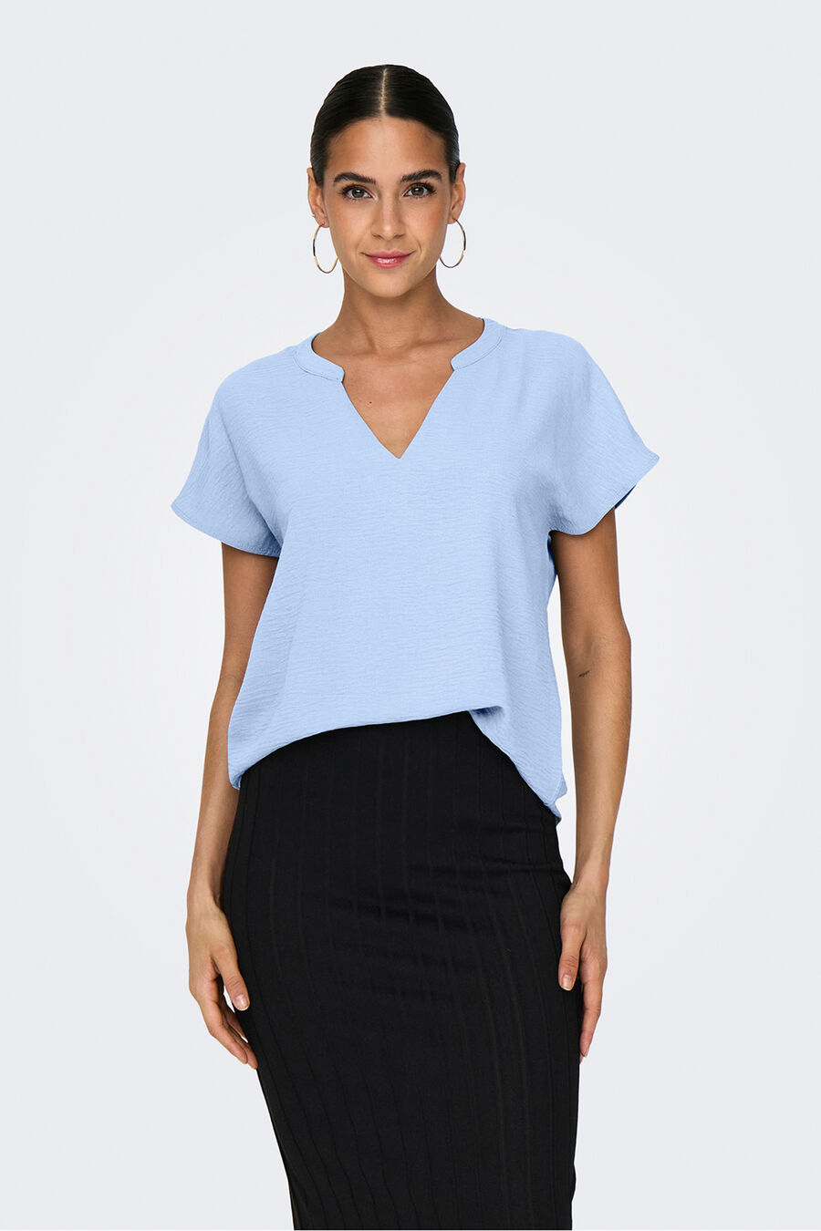 Blusa manga corta lino