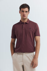 Springfield Fancy piqué polo shirt with regular fit tipping neck red