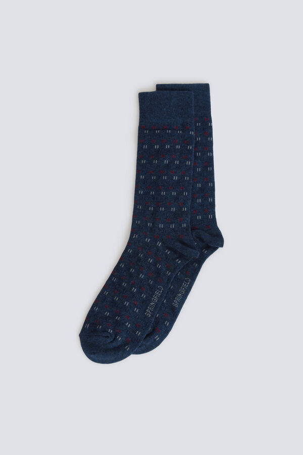 Springfield Long micro-embroidered sock blue