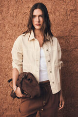 Springfield Denim oversized jacket brown