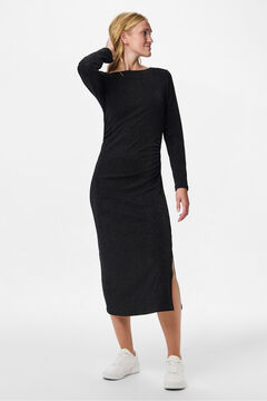 Pieces Vestido midi de lurex com quadris franzidos