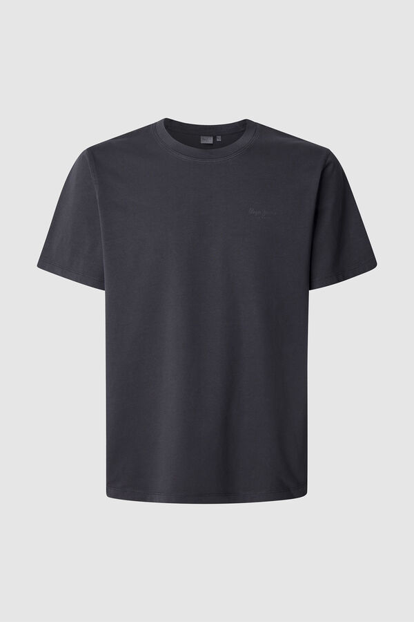 Springfield T-Shirt Baumwolle mit Logo-Print schwarz