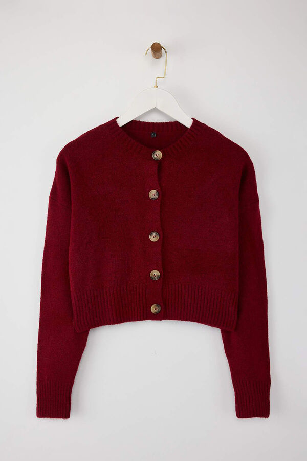 Trendyol Knitted cardigan with buttons printed