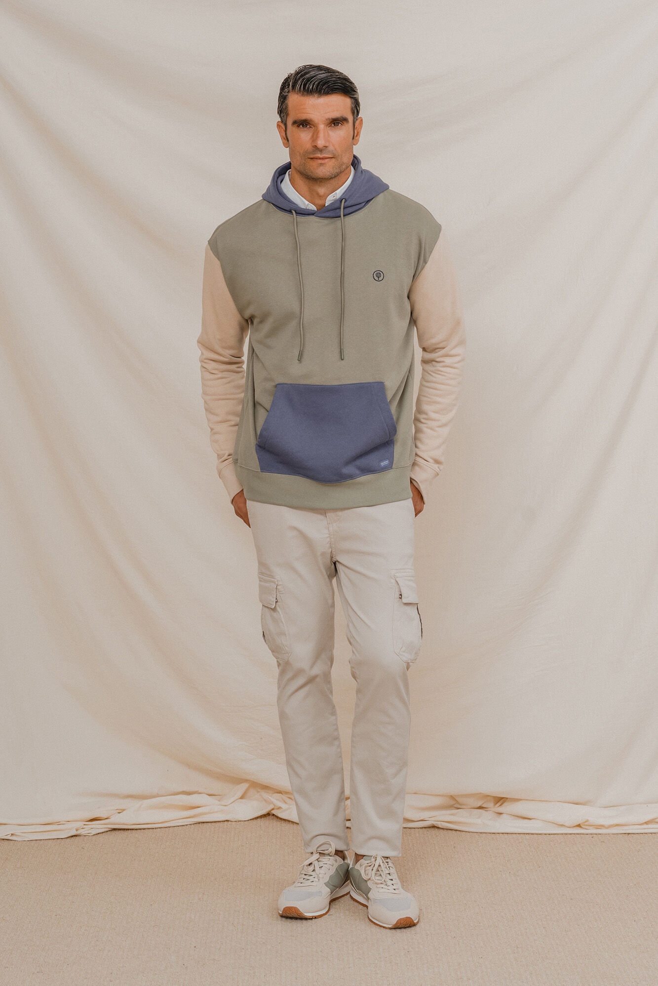 Celopman Sudadera canguro tricolor