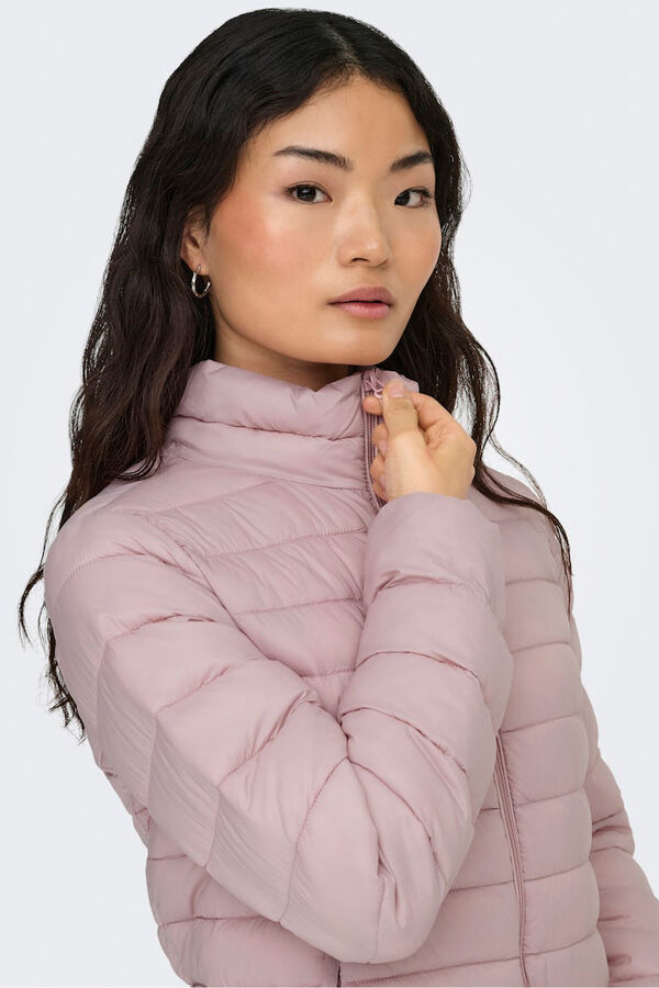 Only Quilted jacket with zip fastening pink