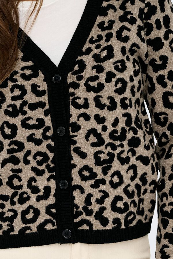 Only Animal print cardigan black